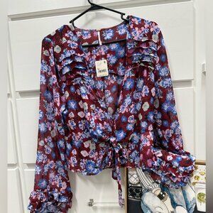 FREE PEOPLE MAYBEL RUFFLE TOP NWT